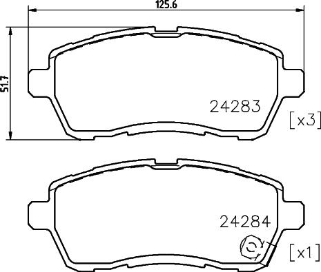 HELLA PAGID 8DB 355 036-551 - Тормозные колодки, дисковые, комплект autosila-amz.com