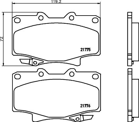 HELLA PAGID 8DB 355 036-791 - Тормозные колодки, дисковые, комплект autosila-amz.com