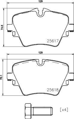 HELLA PAGID 8DB 355 031-861 - Тормозные колодки, дисковые, комплект autosila-amz.com