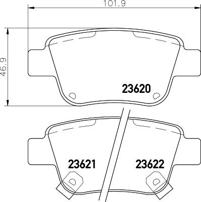 HELLA PAGID 8DB 355 029-621 - Тормозные колодки, дисковые, комплект autosila-amz.com