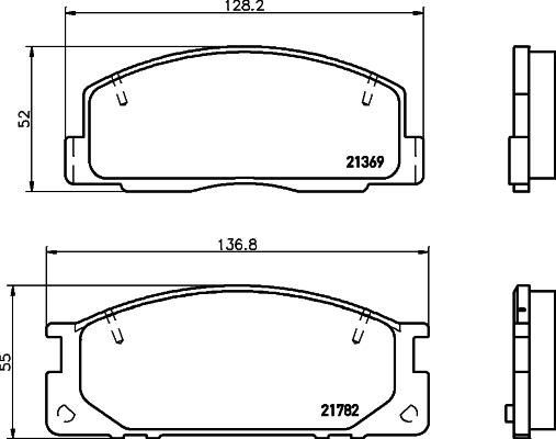 HELLA PAGID 8DB 355 029-781 - Тормозные колодки, дисковые, комплект autosila-amz.com