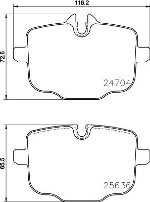 HELLA PAGID 8DB 355 024-921 - Тормозные колодки, дисковые, комплект autosila-amz.com