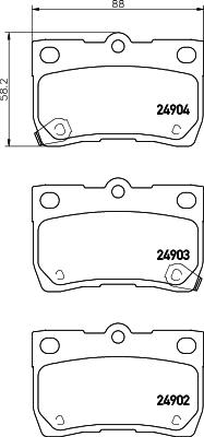 HELLA PAGID 8DB 355 024-471 - Тормозные колодки, дисковые, комплект autosila-amz.com