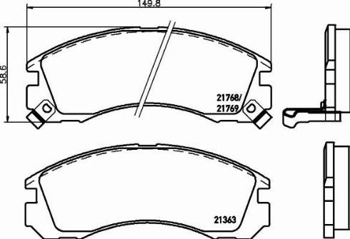 HELLA PAGID 355011751 - Тормозные колодки, дисковые, комплект autosila-amz.com