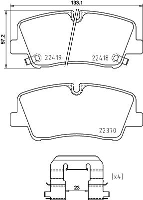 HELLA 8DB 355 025-551 - Тормозные колодки, дисковые, комплект autosila-amz.com