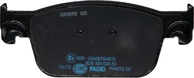 HELLA PAGID 8DB 355 025-531 - Тормозные колодки, дисковые, комплект autosila-amz.com