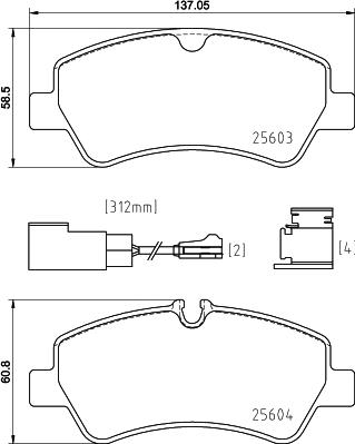 HELLA PAGID 8DB 355 025-161 - Тормозные колодки, дисковые, комплект autosila-amz.com