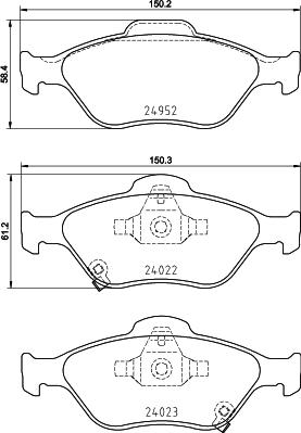 HELLA PAGID 8DB 355 025-321 - Тормозные колодки, дисковые, комплект autosila-amz.com