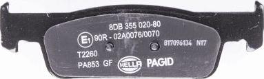 HELLA PAGID 8DB 355 020-801 - Тормозные колодки, дисковые, комплект autosila-amz.com