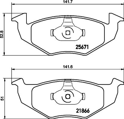 HELLA PAGID 8DB 355 021-531 - Тормозные колодки, дисковые, комплект autosila-amz.com