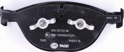 HELLA PAGID 8DB 355 021-381 - Тормозные колодки, дисковые, комплект autosila-amz.com