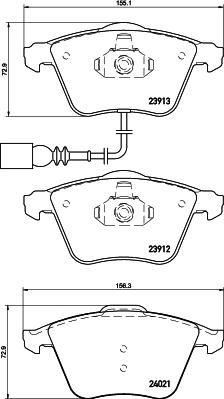 HELLA PAGID 8DB 355 023-671 - Тормозные колодки, дисковые, комплект autosila-amz.com