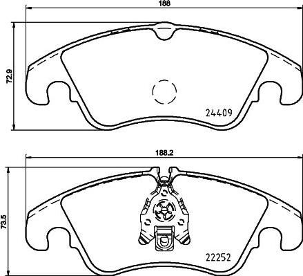 HELLA PAGID 8DB 355 023-221 - Тормозные колодки, дисковые, комплект autosila-amz.com