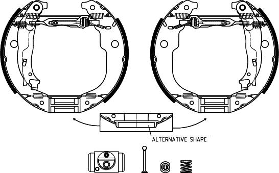 HELLA PAGID 8DB 355 022-951 - Комплект тормозных колодок, барабанные autosila-amz.com