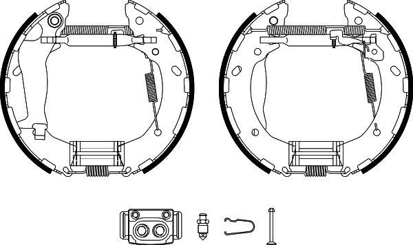 HELLA PAGID 8DB 355 022-551 - Комплект тормозных колодок, барабанные autosila-amz.com