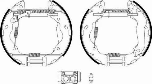 HELLA PAGID 8DB 355 022-621 - Комплект тормозных колодок, барабанные autosila-amz.com