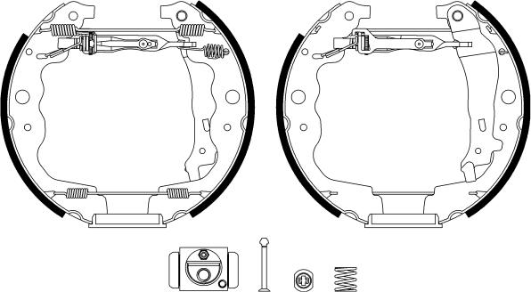 HELLA PAGID 8DB 355 022-871 - Комплект тормозных колодок, барабанные autosila-amz.com