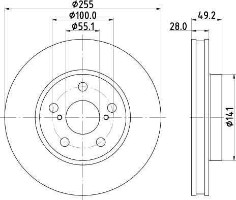 HELLA PAGID 8DD 355 104-901 - Тормозной диск autosila-amz.com