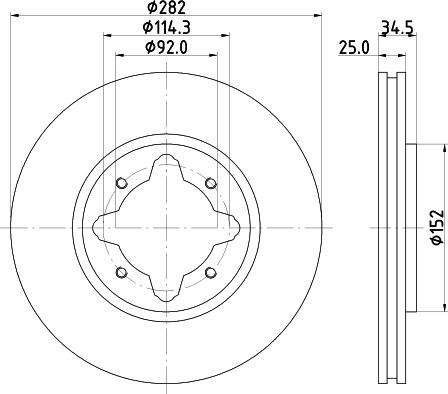 HELLA PAGID 8DD 355 104-971 - Тормозной диск autosila-amz.com