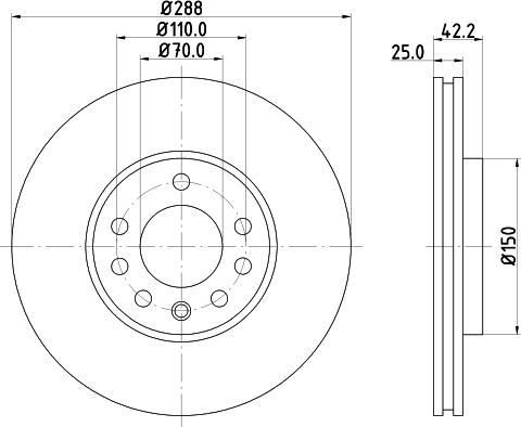 HELLA PAGID 8DD 355 104-681 - Тормозной диск autosila-amz.com