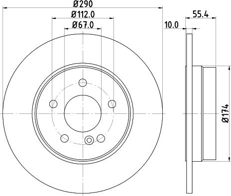 HELLA PAGID 8DD 355 104-322 - Тормозной диск autosila-amz.com