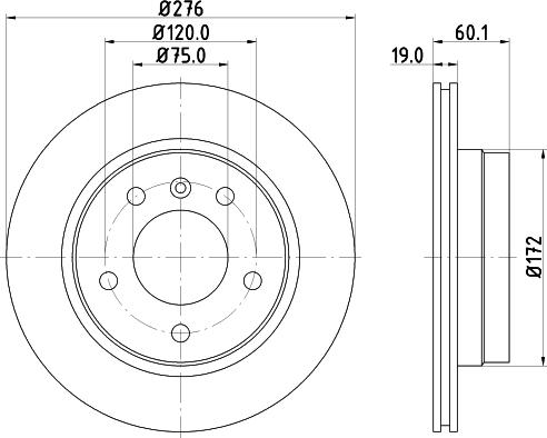 HELLA PAGID 8DD 355 104-281 - Тормозной диск autosila-amz.com