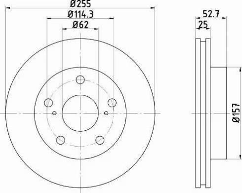 HELLA PAGID 8DD 355 105-241 - Тормозной диск autosila-amz.com