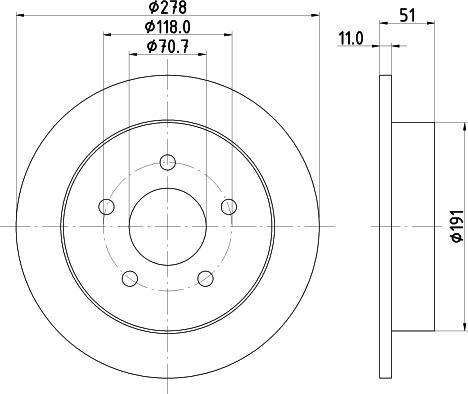 HELLA PAGID 8DD 355 106-961 - Тормозной диск autosila-amz.com