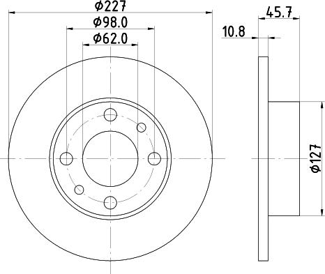 HELLA PAGID 8DD 355 100-361 - Тормозной диск autosila-amz.com