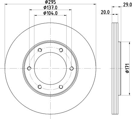 HELLA PAGID 8DD 355 101-191 - Тормозной диск autosila-amz.com