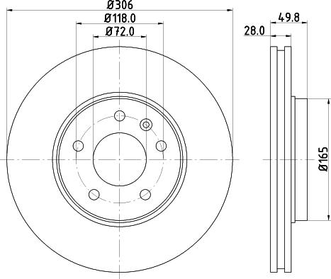 HELLA PAGID 8DD 355 108-951 - Тормозной диск autosila-amz.com