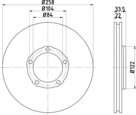 HELLA PAGID 8DD 355 108-471 - Тормозной диск autosila-amz.com