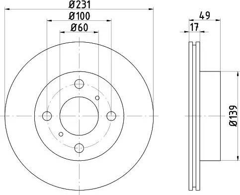 HELLA PAGID 8DD 355 108-571 - Тормозной диск autosila-amz.com