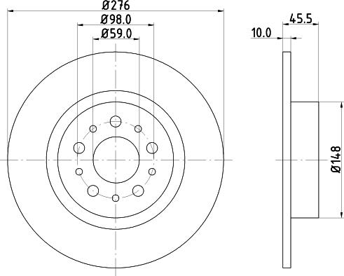 HELLA PAGID 8DD 355 124-841 - Тормозной диск autosila-amz.com