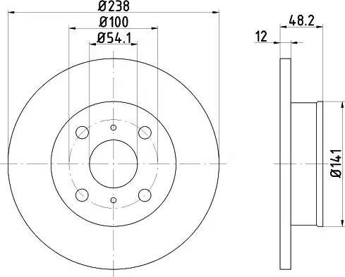 HELLA PAGID 8DD 355 103-551 - Тормозной диск autosila-amz.com