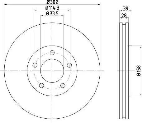 HELLA PAGID 8DD 355 107-881 - Тормозной диск autosila-amz.com