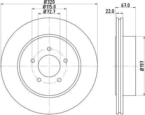 HELLA PAGID 8DD 355 115-481 - Тормозной диск autosila-amz.com