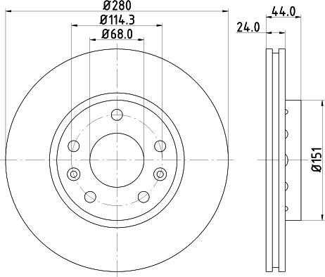 HELLA PAGID 8DD 355 124-591 - Тормозной диск autosila-amz.com