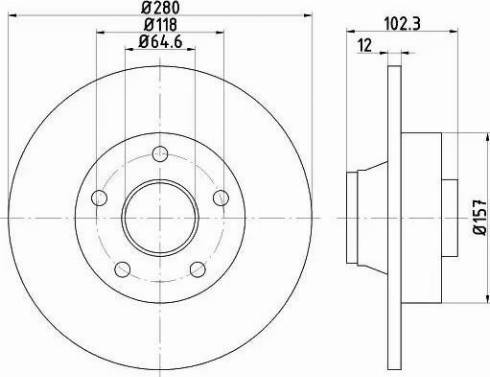 HELLA PAGID 8DD 355 111-011 - Тормозной диск autosila-amz.com