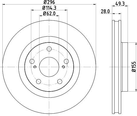 HELLA PAGID 8DD 355 118-561 - Тормозной диск autosila-amz.com