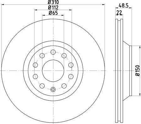 HELLA PAGID 8DD 355 112-111 - Тормозной диск autosila-amz.com