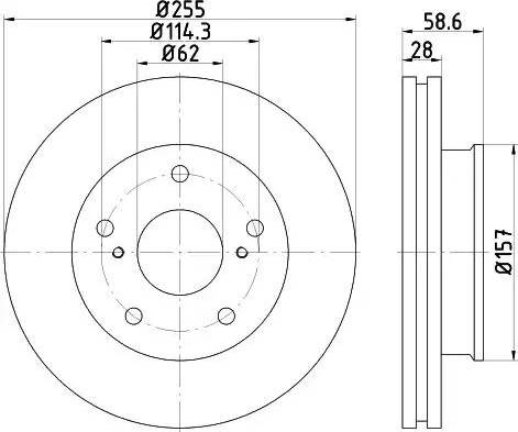 HELLA PAGID 8DD 355 117-001 - Тормозной диск autosila-amz.com