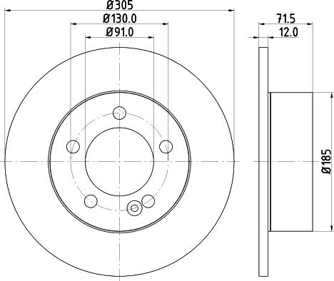 HELLA PAGID 8DD 355 117-141 - Тормозной диск autosila-amz.com