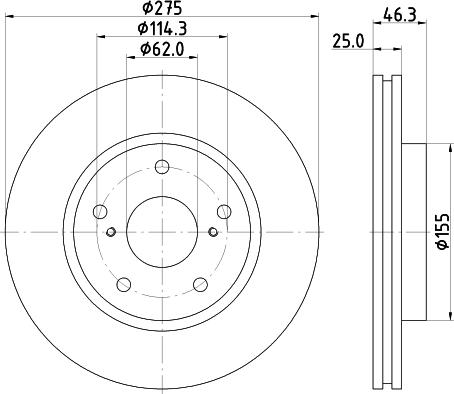 HELLA PAGID 8DD 355 117-361 - Тормозной диск autosila-amz.com