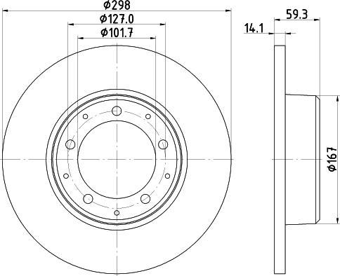 HELLA PAGID 8DD 355 117-271 - Тормозной диск autosila-amz.com