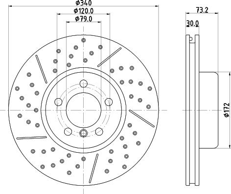 HELLA PAGID 8DD 355 133-551 - Тормозной диск autosila-amz.com