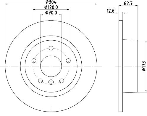 HELLA PAGID 8DD 355 124-671 - Тормозной диск autosila-amz.com