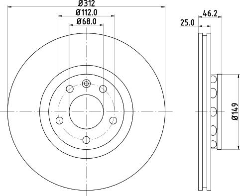 HELLA PAGID 8DD 355 124-131 - Тормозной диск autosila-amz.com