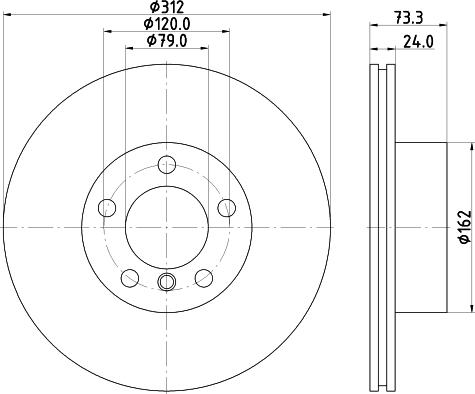 HELLA PAGID 8DD 355 125-461 - Тормозной диск autosila-amz.com