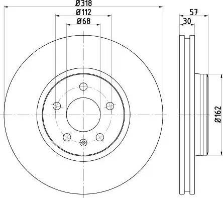 HELLA 8DD 355 125-181 - Диск тормозной AUDI A4 15-/A5/Q5 16- передний вент.D 318мм. autosila-amz.com